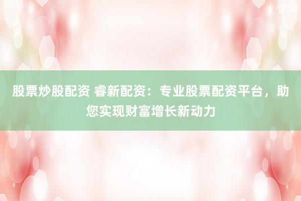 股票炒股配资 睿新配资：专业股票配资平台，助您实现财富增长新动力