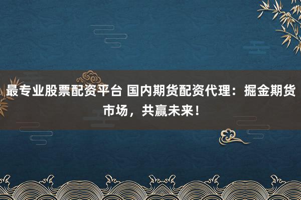 最专业股票配资平台 国内期货配资代理：掘金期货市场，共赢未来！