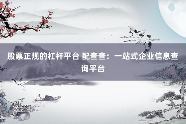 股票正规的杠杆平台 配查查：一站式企业信息查询平台