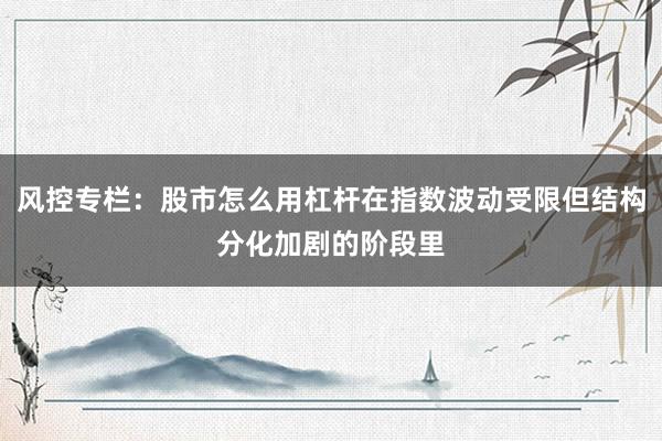 风控专栏:股市怎么用杠杆在指数波动受限但结构分化加剧的阶段里