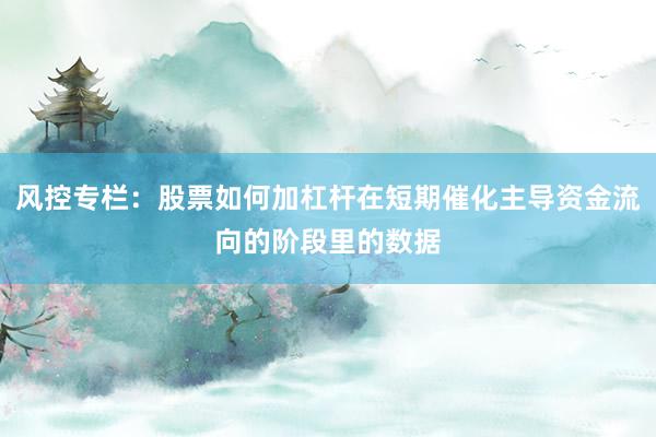 风控专栏:股票如何加杠杆在短期催化主导资金流向的阶段里的数据