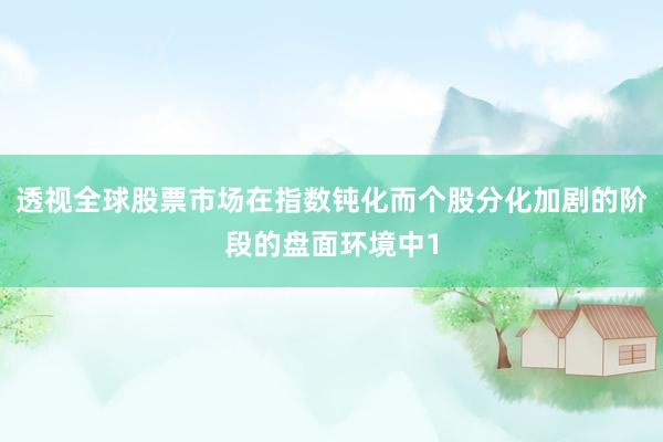 透视全球股票市场在指数钝化而个股分化加剧的阶段的盘面环境中1