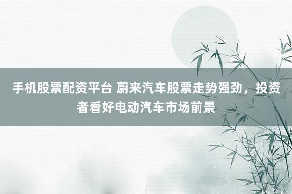 手机股票配资平台 蔚来汽车股票走势强劲,投资者看好电动汽车市场前景