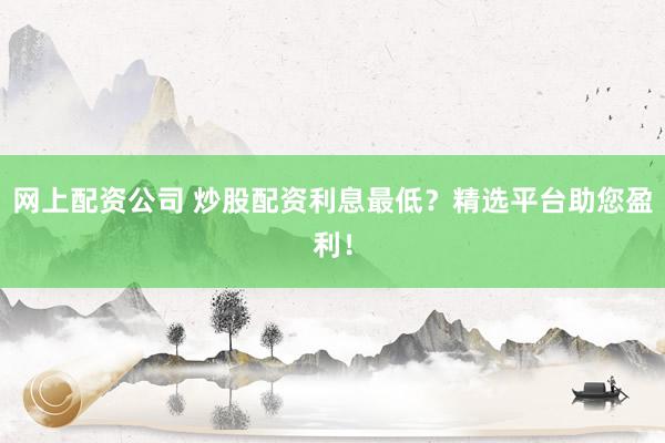网上配资公司 炒股配资利息最低？精选平台助您盈利！