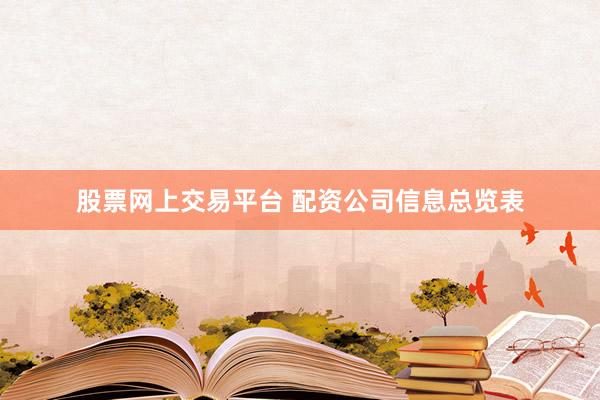 股票网上交易平台 配资公司信息总览表