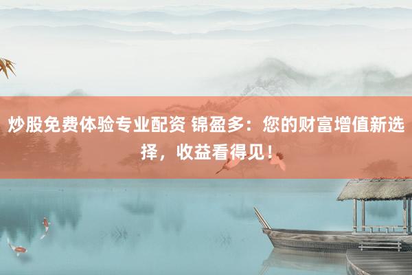 炒股免费体验专业配资 锦盈多：您的财富增值新选择，收益看得见！